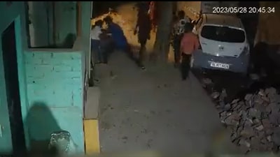 Delhi murder case: CCTV footage of the murder of a young girl in Delhi's Shahbad Dairy area on Sunday night (Credit: Alok Arjun Singh/Twitter) Delhi murder case: CCTV footage of the murder of a young girl in Delhi's Shahbad Dairy area on Sunday night (Credit: Alok Arjun Singh/Twitter)