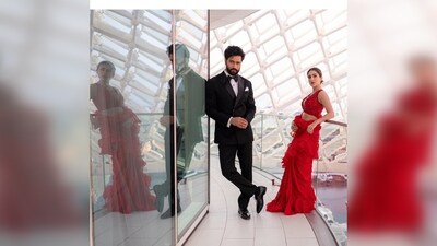 Sara Ali Khan wore a red contemporary embellished ruffled saree draped in a unique way and paired it with a blouse featuring a plunging neckline.&nbsp; (Instagram/@saraalikhan95)