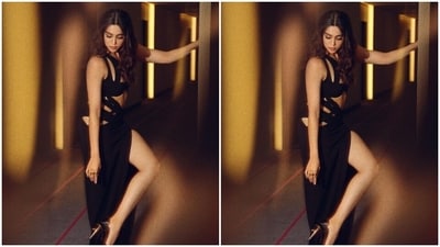 Sharvari decked up in nude eyeshadow, black eyeliner, black kohl, mascara-laden eyelashes, drawn eyebrows, contoured cheeks and a shade of nude lipstick.&nbsp; (sharvari)