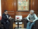 External Affairs Minister S Jaishankar meets UK MOS Lord (Tariq) Ahmad of Wimbledon, in New Delhi. External Affairs Minister S Jaishankar meets UK MOS Lord (Tariq) Ahmad of Wimbledon, in New Delhi.