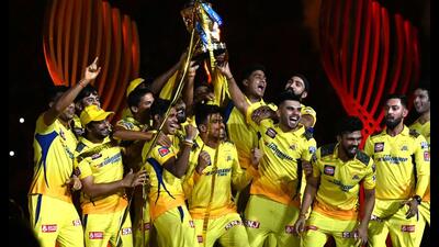 Chennai Super Kings' players celebrate with the trophy after their victory against Gujarat Titans, Ahmedabad, May 30, 2023 (AFP) Chennai Super Kings' players celebrate with the trophy after their victory against Gujarat Titans, Ahmedabad, May 30, 2023 (AFP)