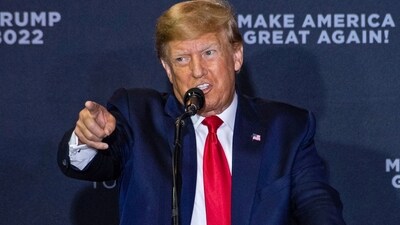 Former US President Donald Trump speaks during a Make America Great Again rally in Manchester, New Hampshire, on April 27, 2023. A combative Donald Trump made a rare live appearance on CNN on May 10, 2023, repeating his false claims about the 2020 election, hurling insults and mocking a former magazine columnist he was found liable of sexually abusing and defaming.
Trump, during a one-hour "town hall" on the cable television network that he regularly denounced as "fake news" while in the White House, took questions on a broad range of subjects including the war in Ukraine, the debt limit, immigration and his multiple legal challenges. (Photo by Joseph Prezioso / AFP) (AFP) Former US President Donald Trump speaks during a Make America Great Again rally in Manchester, New Hampshire, on April 27, 2023. A combative Donald Trump made a rare live appearance on CNN on May 10, 2023, repeating his false claims about the 2020 election, hurling insults and mocking a former magazine columnist he was found liable of sexually abusing and defaming.
Trump, during a one-hour "town hall" on the cable television network that he regularly denounced as "fake news" while in the White House, took questions on a broad range of subjects including the war in Ukraine, the debt limit, immigration and his multiple legal challenges. (Photo by Joseph Prezioso / AFP) (AFP)