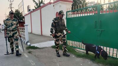 Security personnel in Imphal on Monday. (ANI) Security personnel in Imphal on Monday. (ANI)