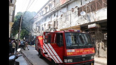 This is the third fire incident reported from the city within a week. (Deepak Gupta) This is the third fire incident reported from the city within a week. (Deepak Gupta)