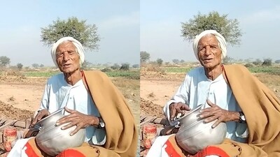 The image shows an elderly man singing the Punjabi song Jida Dil Tut Jaye. (Twitter/@ParveenKaswan) The image shows an elderly man singing the Punjabi song Jida Dil Tut Jaye. (Twitter/@ParveenKaswan)