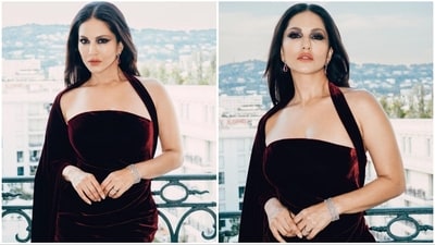 To allow her makeup and outfit to take the spotlight, Sunny left her hair open with a middle partition, allowing it to cascade down her shoulders in a stunning display. (Instagram/@sunnyleone) To allow her makeup and outfit to take the spotlight, Sunny left her hair open with a middle partition, allowing it to cascade down her shoulders in a stunning display. (Instagram/@sunnyleone)