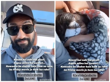 Vicky Kaushal and Sara Ali Khan in glimpse from the video shared by the Masaan actor. Vicky Kaushal and Sara Ali Khan in glimpse from the video shared by the Masaan actor.