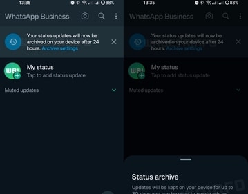 The reported Status Archive feature for WhatsApp Business (Image courtesy: WABetaInfo) The reported Status Archive feature for WhatsApp Business (Image courtesy: WABetaInfo)