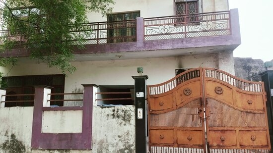 Building in Mitra society, where the lab was located. (HT Photo)
