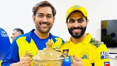 Chennai Super Kings skipper MS Dhoni and Ravindra Jadeja pose for a picture with the IPL trophy (CSK Twitter) Chennai Super Kings skipper MS Dhoni and Ravindra Jadeja pose for a picture with the IPL trophy (CSK Twitter)
