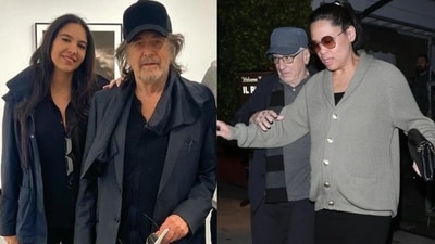 Al Pacino with Noor Alfallah (L), Robert De Niro with Tiffany Chen. Al Pacino with Noor Alfallah (L), Robert De Niro with Tiffany Chen.