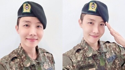 BTS' J-Hope started his military training in April. BTS' J-Hope started his military training in April.