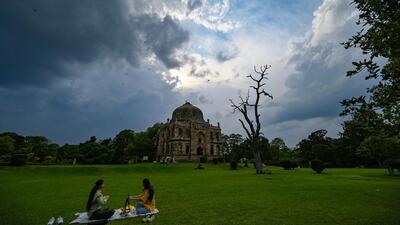 Dark clouds hover over the skies at Lodhi Gardens, in New Delhi on Wednesday. (Sanchit Khanna/HT Photo) Dark clouds hover over the skies at Lodhi Gardens, in New Delhi on Wednesday. (Sanchit Khanna/HT Photo)