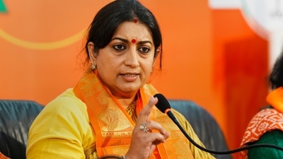 Smriti Irani spoke on the issue of the wrestler' protest to television channels on Tuesday. (PTI) Smriti Irani spoke on the issue of the wrestler' protest to television channels on Tuesday. (PTI)