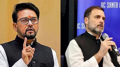 Union minister Anurag Thakur and Congress leader Rahul Gandhi. (File)