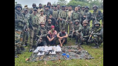 With the arrest of three terrorists and seizure of arms and ammunition that included a powerful 10 kg improvised explosive device (IED), the Army on Wednesday foiled a major infiltration bid along the Line of Control (LoC) in Poonch district, said officials. (HT Photo) With the arrest of three terrorists and seizure of arms and ammunition that included a powerful 10 kg improvised explosive device (IED), the Army on Wednesday foiled a major infiltration bid along the Line of Control (LoC) in Poonch district, said officials. (HT Photo)
