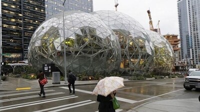 A file photo of the Amazon Spheres building in downtown Seattle (AP) A file photo of the Amazon Spheres building in downtown Seattle (AP)