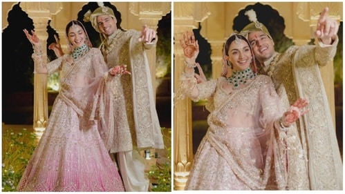 Sidharth Malhotra and Kiara Advani at their wedding. Sidharth Malhotra and Kiara Advani at their wedding.