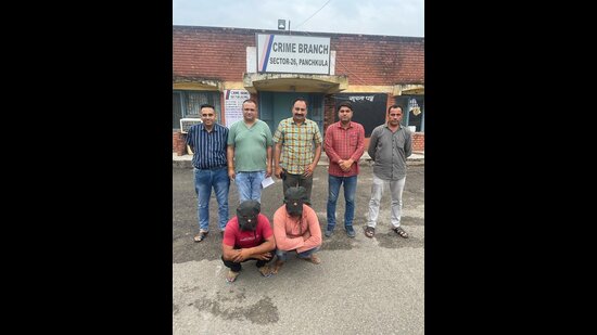 The accused in Panchkula police custody. (HT Photo)