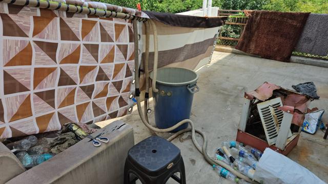 Meth making apparatus on the terrace of the house. (Gautam Budh Nagar Police) Meth making apparatus on the terrace of the house. (Gautam Budh Nagar Police)