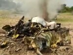 IAF's Kiran trainer aircraft crashed. IAF's Kiran trainer aircraft crashed.