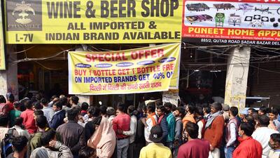A liquor shop after the Delhi government introduced the 2021-22 excise policy. (ANI file) A liquor shop after the Delhi government introduced the 2021-22 excise policy. (ANI file)