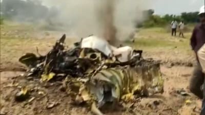 IAF's Kiran trainer aircraft crashed. (ANI) IAF's Kiran trainer aircraft crashed. (ANI)