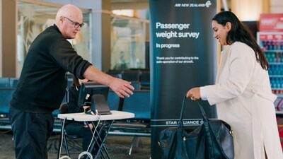 A woman hands her bag to a staff member to be weighed ahead of a flight in Auckland, New Zealand. (AP) A woman hands her bag to a staff member to be weighed ahead of a flight in Auckland, New Zealand. (AP)