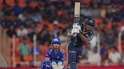 Gujarat Titans batter Sai Sudharsan in action during the IPL 2023 cricket playoff match (PTI) Gujarat Titans batter Sai Sudharsan in action during the IPL 2023 cricket playoff match (PTI)