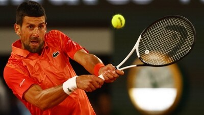 Serbia's Novak Djokovic in action during his second round match against Hungary's Marton Fucsovics (REUTERS)