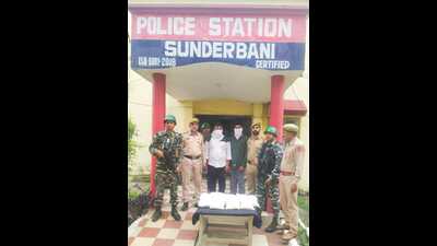 The arrested accused in the police custody on Thursday. (HT photo)