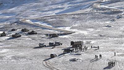 This undated photograph released by Indian Army on February 16, 2021 shows PLA soldiers and tanks during military disengagement along the Line of Actual Control at the India-China border in Ladakh. (AFP) This undated photograph released by Indian Army on February 16, 2021 shows PLA soldiers and tanks during military disengagement along the Line of Actual Control at the India-China border in Ladakh. (AFP)