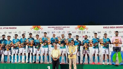 Punjabi University defeated GNDU, Amritsar in a thriller on penalties (3-2) after being locked 3-3 at the end of regulation time. (SAI Media) Punjabi University defeated GNDU, Amritsar in a thriller on penalties (3-2) after being locked 3-3 at the end of regulation time. (SAI Media)