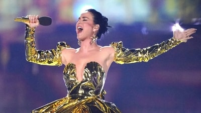 Katy Perry performs on stage during the Coronation Concert in Windsor, England. (AP) Katy Perry performs on stage during the Coronation Concert in Windsor, England. (AP)