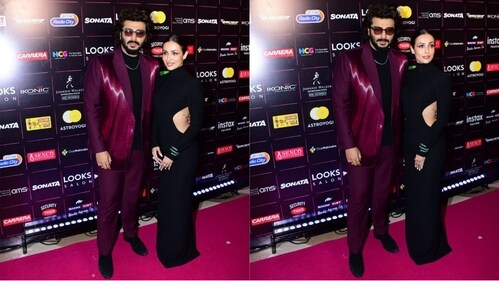 Malaika Arora and Arjun Kapoor on the red carpet at a recent event. Malaika Arora and Arjun Kapoor on the red carpet at a recent event.