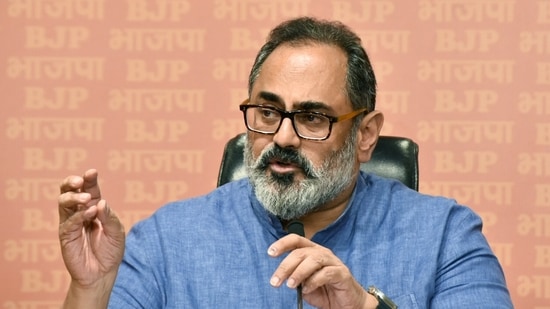 Union minister Rajeev Chandrasekhar attacked the 2004-2014 Congress government for weighing down the banking sector with non-performing assets due to crony and corrupt lending. (ANI)