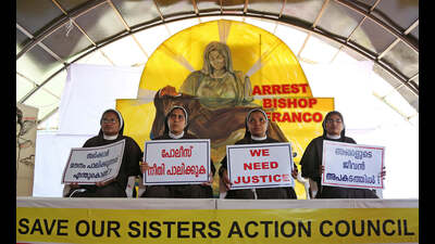 A file photo of ‘Save Our Sisters’ campaigners protesting against Franco Mulakkal in Kochi. (Reuters Photo) A file photo of ‘Save Our Sisters’ campaigners protesting against Franco Mulakkal in Kochi. (Reuters Photo)