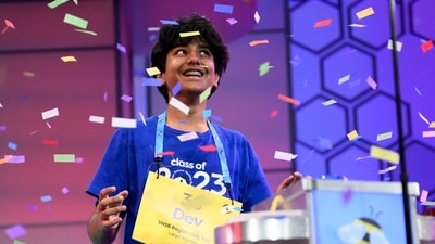 Dev Shah, 14, from Largo, Fla., reacts as he wins the Scripps National Spelling Bee finals. (AP) Dev Shah, 14, from Largo, Fla., reacts as he wins the Scripps National Spelling Bee finals. (AP)