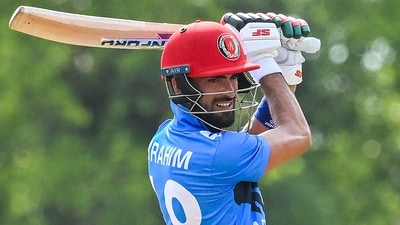 Afghanistan's Ibrahim Zadran plays a shot during the first one-day international (ODI) cricket match between Sri Lanka and Afghanistan (AFP) Afghanistan's Ibrahim Zadran plays a shot during the first one-day international (ODI) cricket match between Sri Lanka and Afghanistan (AFP)