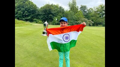 Chandigarh not only has one but two reasons to cheer when it comes to the US Kids European Golf Championship. While Harjai Milkha Singh won the top honours in the Boys’ Under-13 category, another Chandigarh golfer, Nihaal Cheema, finished second in Boys Under-7 at Longniddry Golf Club. (HT Photo)