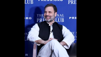 Congress leader Rahul Gandhi engages in a discussion with the esteemed members of the National Press Club, in Washington DC. (Congress Twitter) Congress leader Rahul Gandhi engages in a discussion with the esteemed members of the National Press Club, in Washington DC. (Congress Twitter)