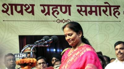 Lucknow mayor Sushma Kharakwal at her oath-taking ceremony on May 26. (FILE PHOTO) Lucknow mayor Sushma Kharakwal at her oath-taking ceremony on May 26. (FILE PHOTO)