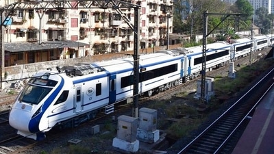 A view of the Vande Bharat Express train passing through Currey Road station. (File) A view of the Vande Bharat Express train passing through Currey Road station. (File)
