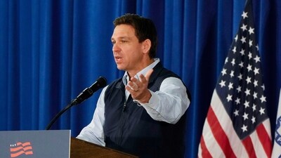 Republican presidential candidate Florida Gov. Ron DeSantis speaks during a campaign event. (AP) Republican presidential candidate Florida Gov. Ron DeSantis speaks during a campaign event. (AP)