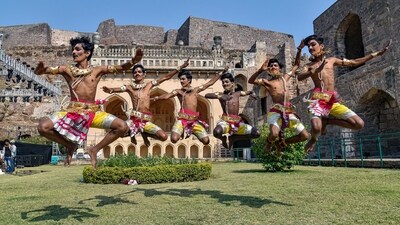 Artists perform during an event organised by the Ministry of Culture as part of Telangana Formation Day celebrations, at Golconda Fort. (PTI) Artists perform during an event organised by the Ministry of Culture as part of Telangana Formation Day celebrations, at Golconda Fort. (PTI)