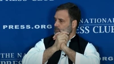 Rahul Gandhi interacting at National Press Club in Washington DC.