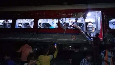 Several feared injured after Coromandel Express derailed near Bahanaga station in Balasore on Friday. (ANI) Several feared injured after Coromandel Express derailed near Bahanaga station in Balasore on Friday. (ANI)