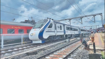 Speeches from Goa Chief Minister Pramod Sawant and Railway Minister Ashwini Vaishnaw was also planned along with showcasing of how this route would have benefitted people travelling on Mumbai-Goa route. On Friday, they railways carried out last moment trial runs and inspect the mechanical and electrical workings of this train at Madgaon station. (HT PHOTO) Speeches from Goa Chief Minister Pramod Sawant and Railway Minister Ashwini Vaishnaw was also planned along with showcasing of how this route would have benefitted people travelling on Mumbai-Goa route. On Friday, they railways carried out last moment trial runs and inspect the mechanical and electrical workings of this train at Madgaon station. (HT PHOTO)