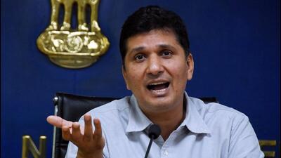 Vigilance minister Saurabh Bharadwaj questioned the filing of the complaint against unidentified people. (ANI)