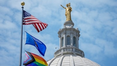 The Pride Flag flies at the Wisconsin State Capitol, Thursday, June 1, 2023, in Madison, Wis. (AP) The Pride Flag flies at the Wisconsin State Capitol, Thursday, June 1, 2023, in Madison, Wis. (AP)